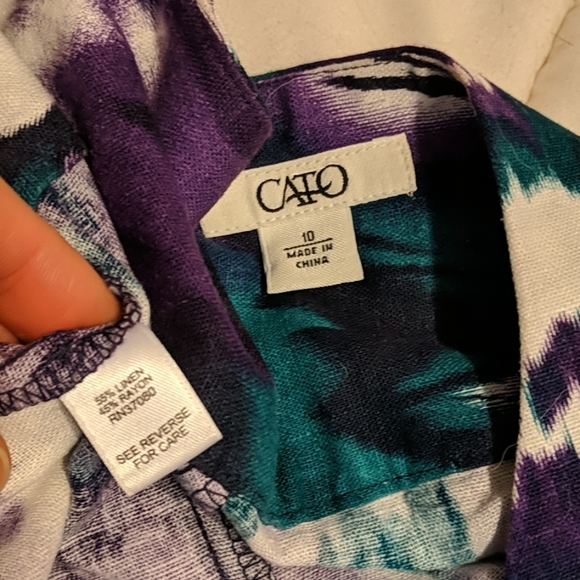 Cato full gored linen blend skirt Sz 10 - Picture 4 of 4